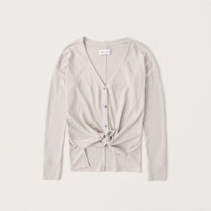 A & F Cozy Waffle Button-Up Top